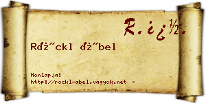 Röckl Ábel névjegykártya